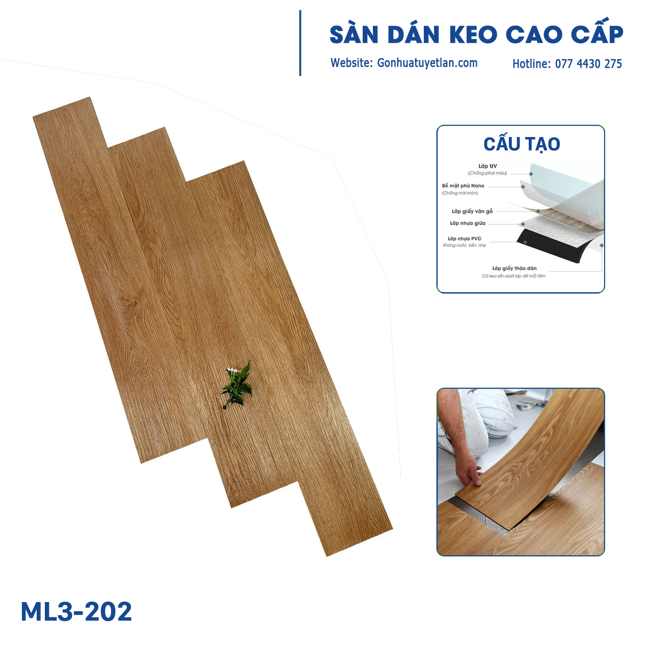 Sàn dán keo cao cấp ML3-202