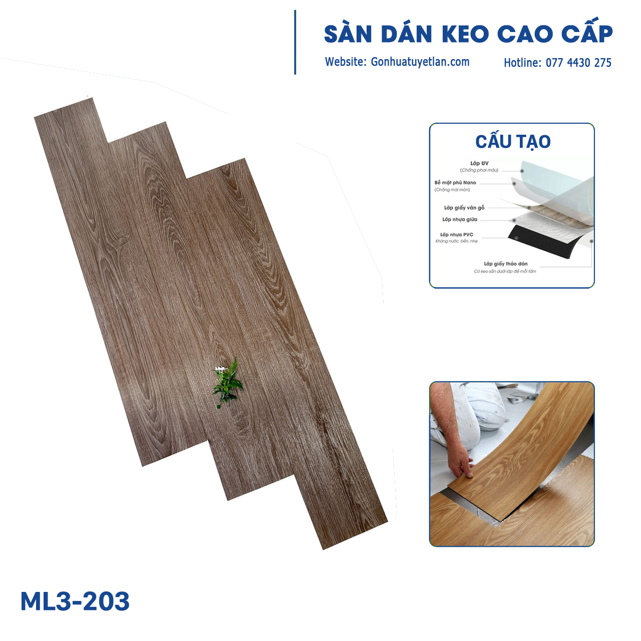 Sàn dán keo cao cấp ML3-203
