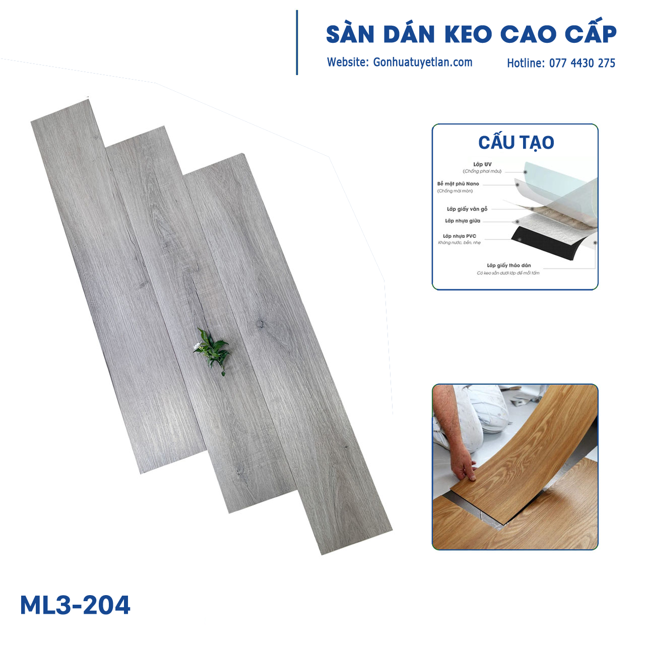 Sàn dán keo cao cấp ML3-204