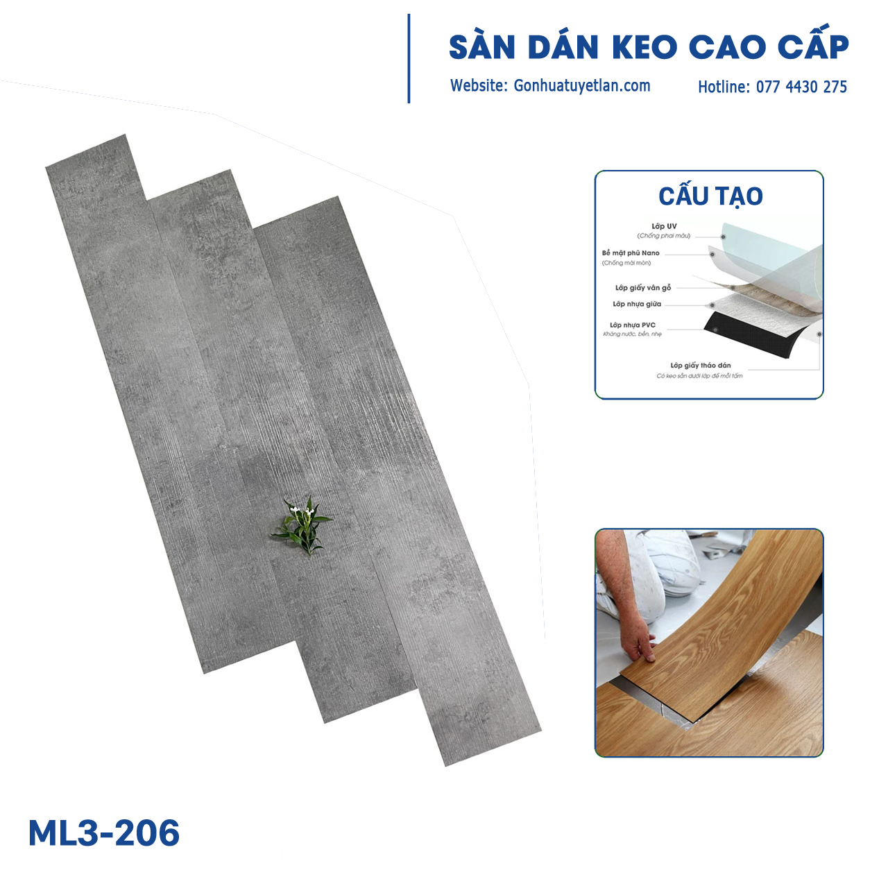 Sàn dán keo cao cấp ML3-206